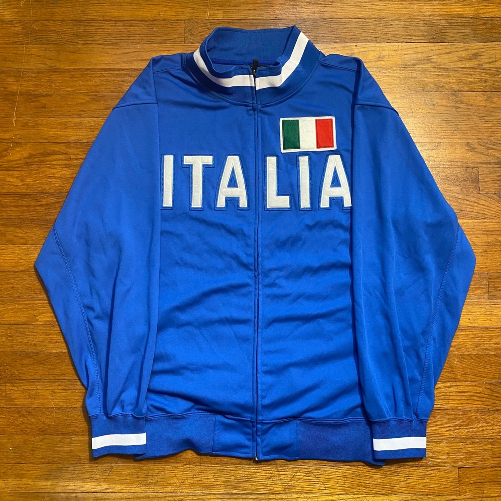 Italia Track Jacket Italy Flag Soccer SMX Mens XL Blue Full Zip